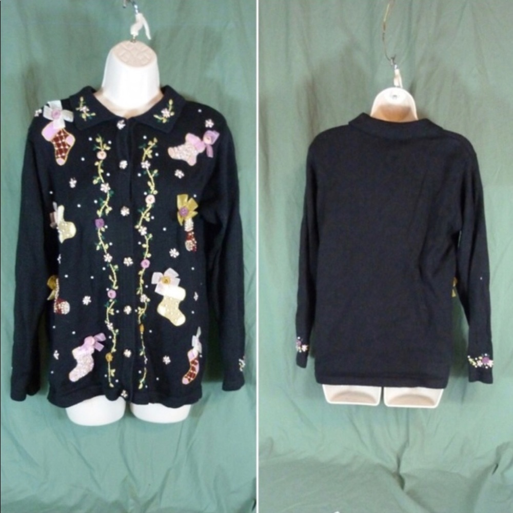 Gorgeous Embellished B.D design ugly sweater